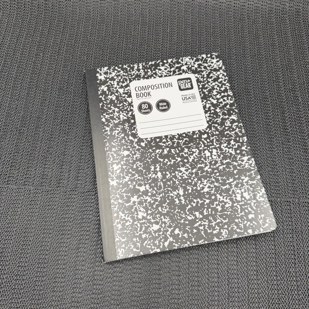 Lot of 10 Pen+Gear Composition Books Wide Ruled 80 Sheets Black White 51010